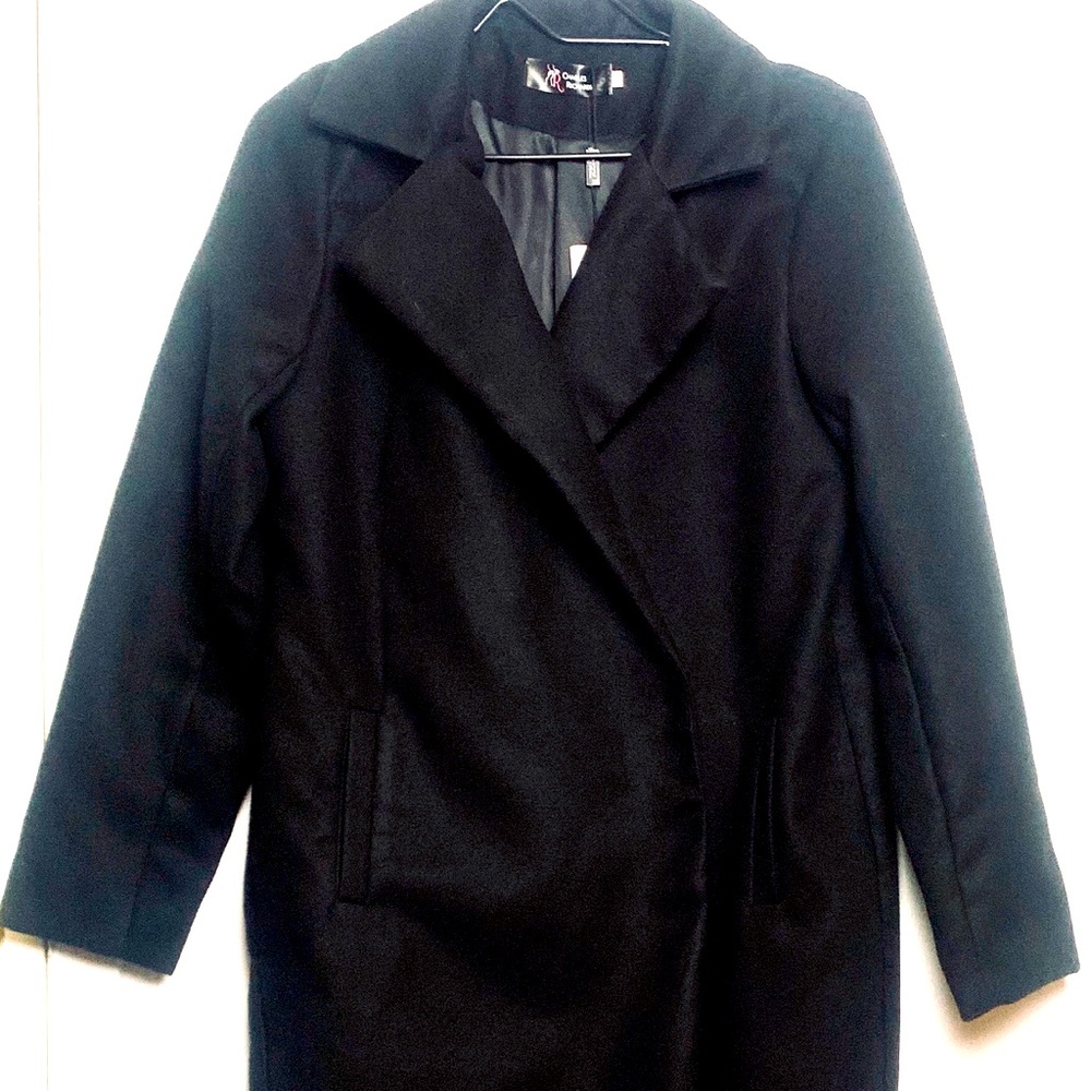 Charles Richards Wool Blend Black Coat (Large)